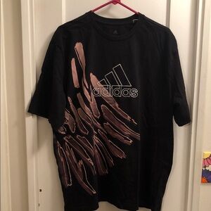 Adidas Black and Pink Animal Graphic Tee